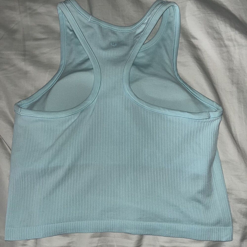 Lululemon Ebb to Street Cropped Racerback Tank Light Support Blue Women’s 10 - Picture 9 of 10